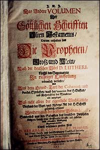 Title page of Bach's personal bible